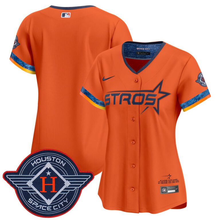 Women Houston Astros blank orange 2025 City Connect Vapor Limited Stitched Jersey